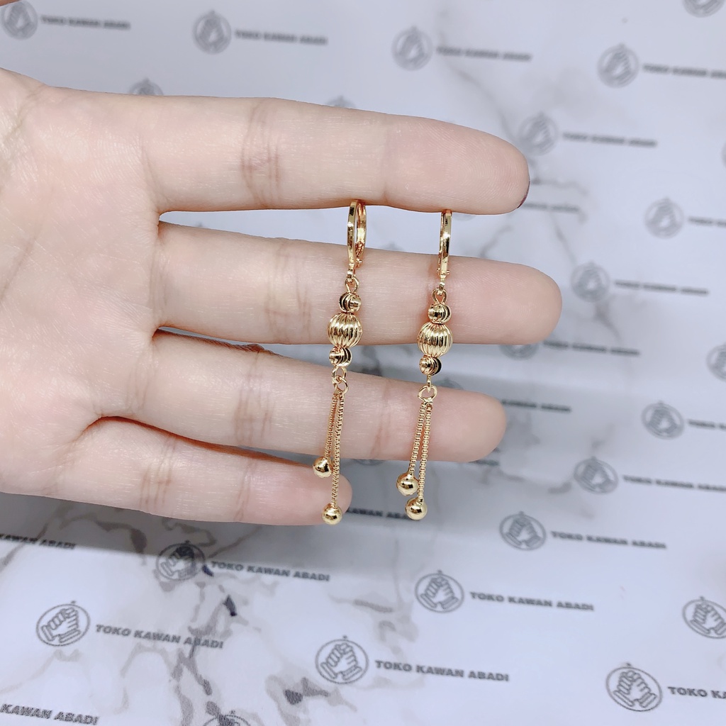 Anting Xuping Gold Perhiasan Fashion Wanita Model Ring Permata Hijau 28