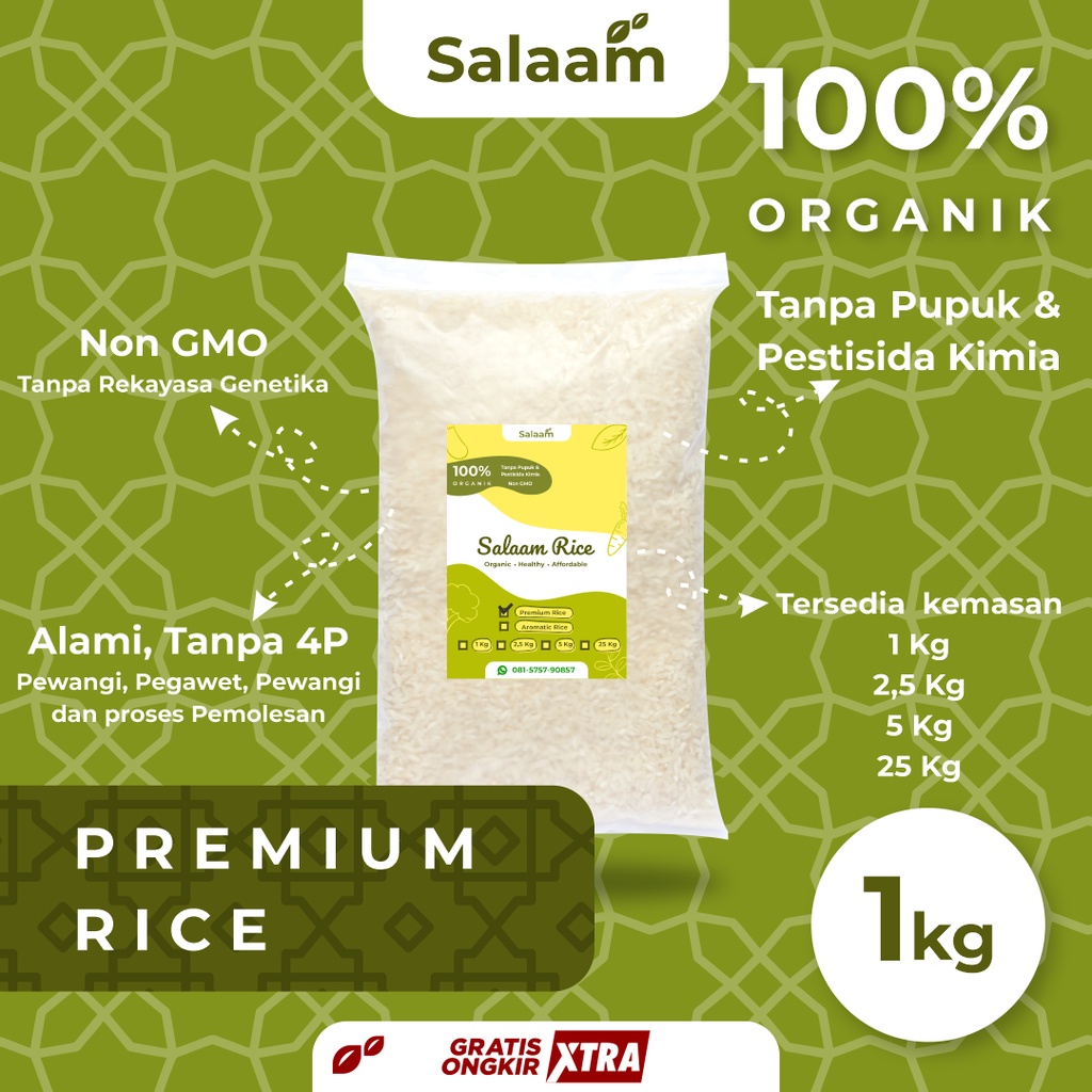 

Beras Organik Premium | 1 kg 100% Organik Murah Salaam Rice ID