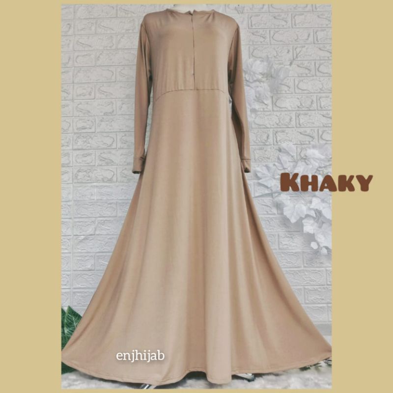 Manset Gamis Lengan Panjang Busui Sleting Kekinian Bahan Adem Jersy Premium