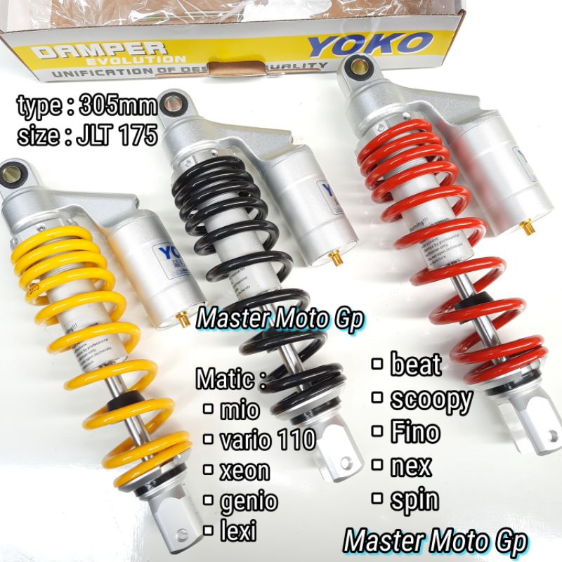 Shock yoko JLT175 305MM matic mio beat vario110 scoopy fino Shock breaker yoko matic tabung JLT175