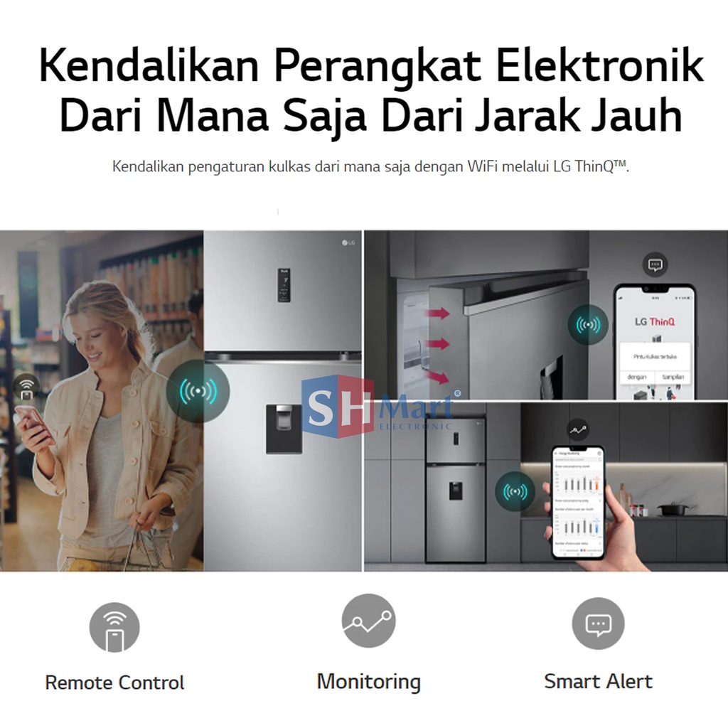 KULKAS LG 2 PINTU GN-F372PXAK KAPASITAS 410 LITER SMART INVERTER WITH DISPENSER GARANSI RESMI