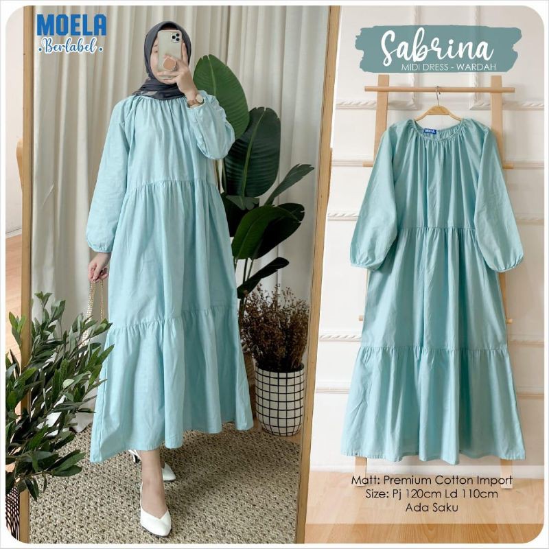 Sabrina Midi Dress • Dress Polos Original Moela • Gamis Polos