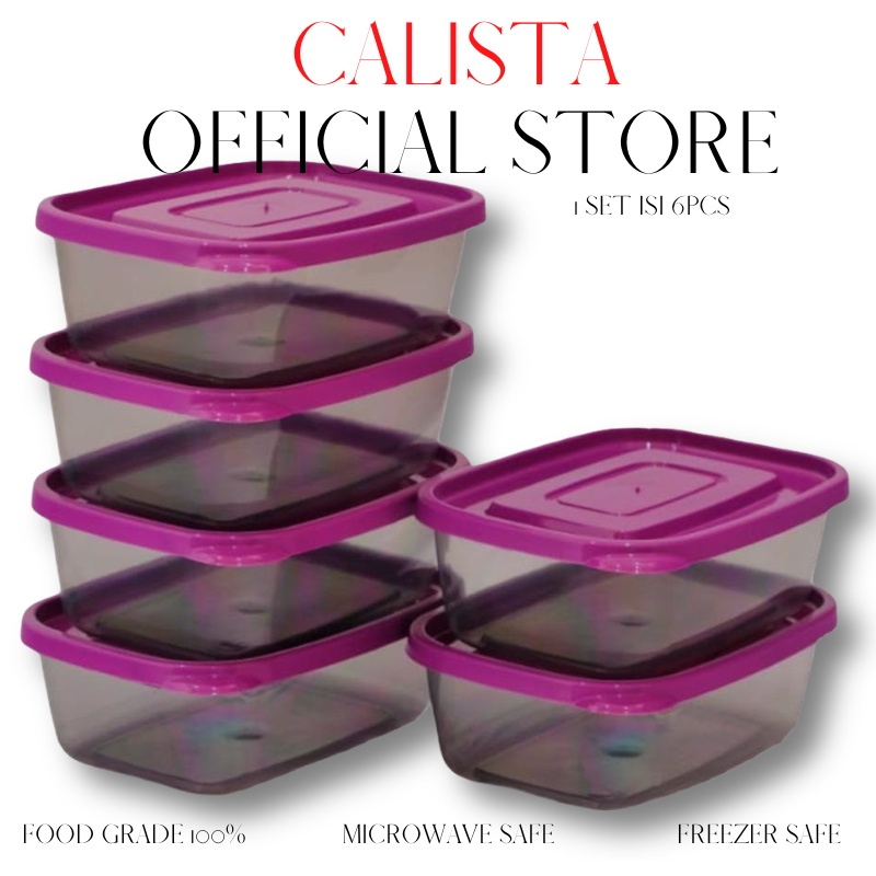 food container set toples plastik calista furano smoke 6pcs tempat kotak box wadah penyimpanan makan