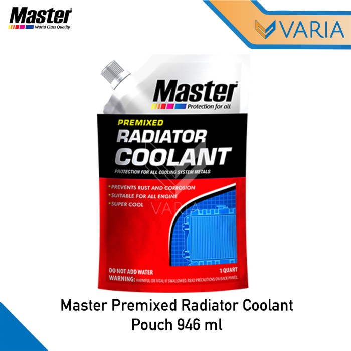 Master Premixed Cairan Radiator Coolant Pouch Refill 946 ml 1 Quart L