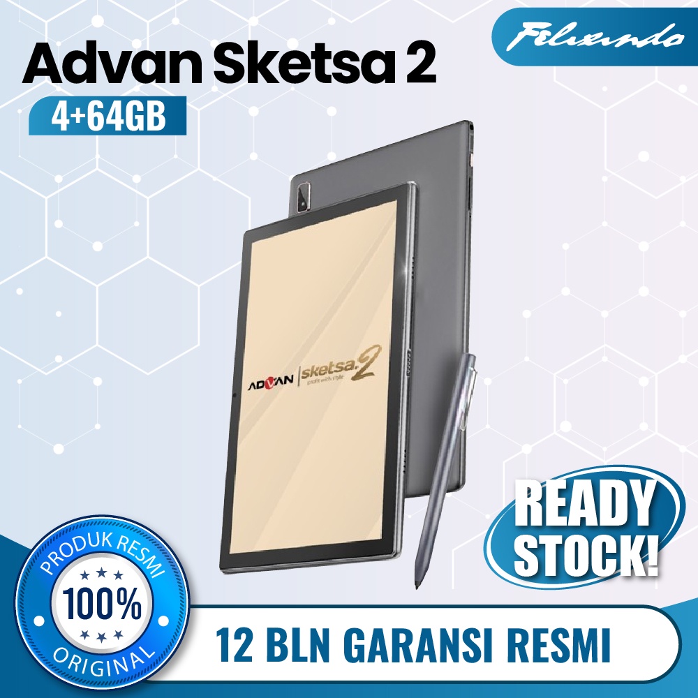 Tablet Advan Sketsa 2 4/64 GB RAM 4 ROM 64 Tab Android 10 Inch Stylus Pen Slim Murah Garansi Resmi