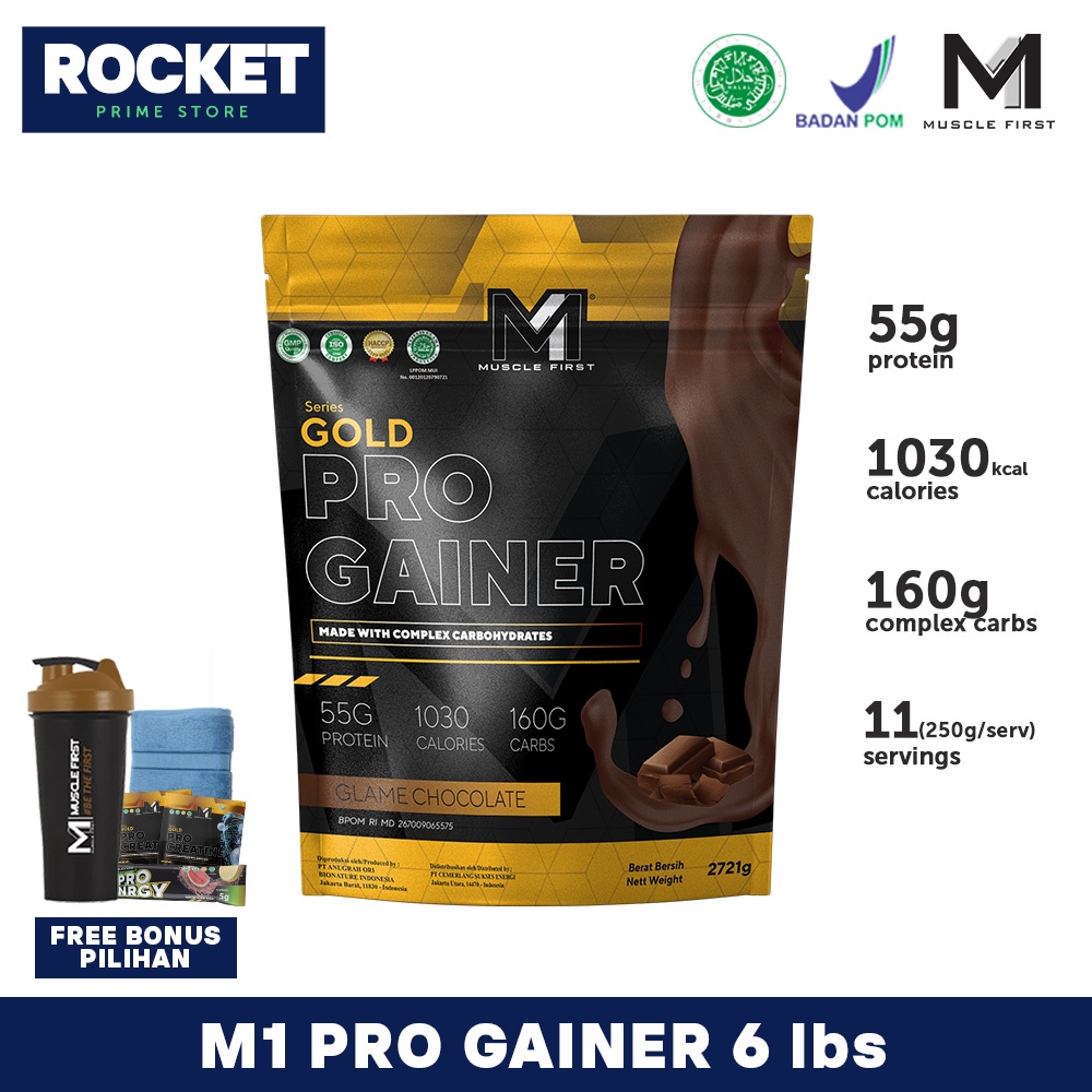 Muscle First Pro Gainer 6 lbs 2.721 gram - MuscleFirst M1 Susu Protein Gym Bulking Penambah Berat Badan