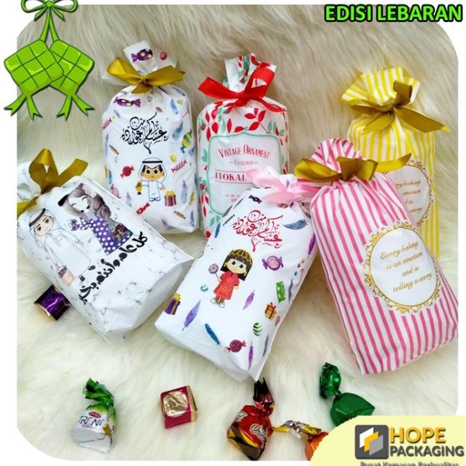 

Sale!!! 20Pcs Spesial Lebaran Plastik Serut Pita Plastik Serut Cookies Kue - Paling Diminati