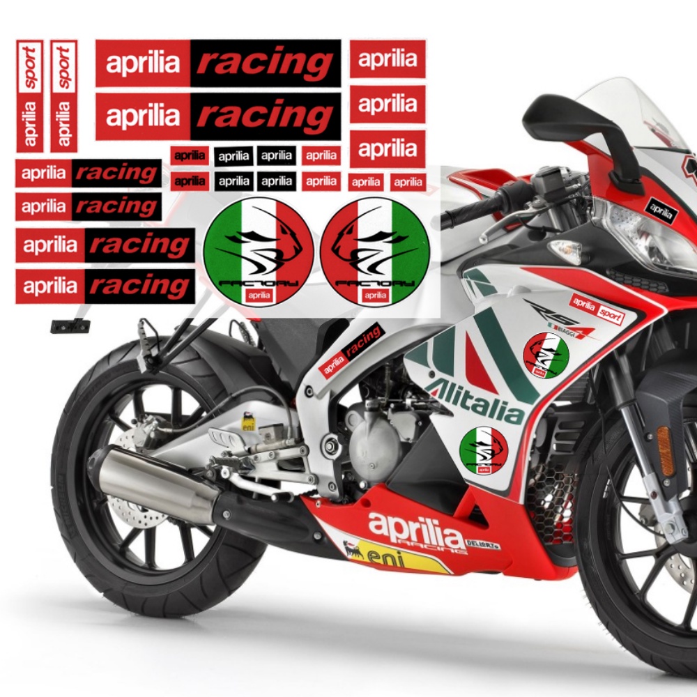 1 PC Sticker Reflektor Dekorasi Helm Motor Motif Aprilia RSV RSV4 Tuono RS