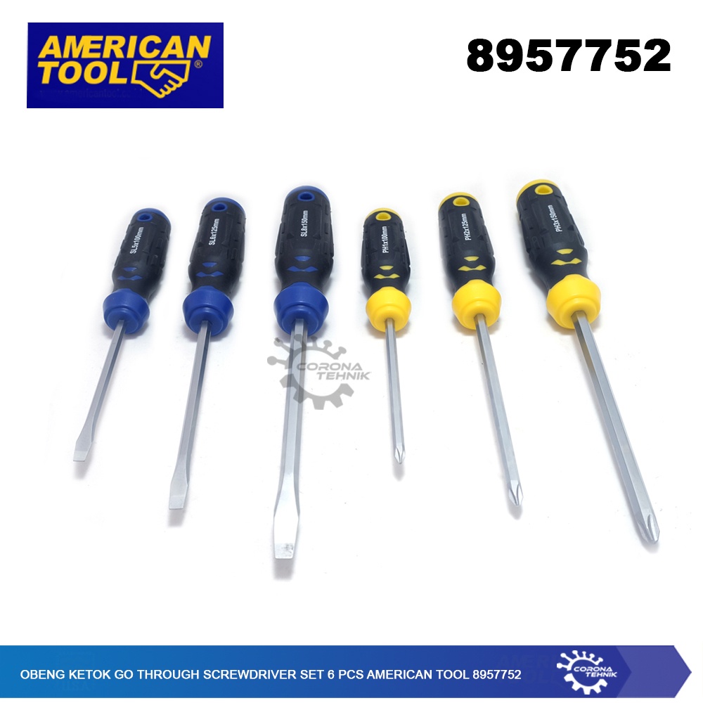 American Tool 8957752 - Obeng Ketok Go Through Screwdriver Set 6 Pcs