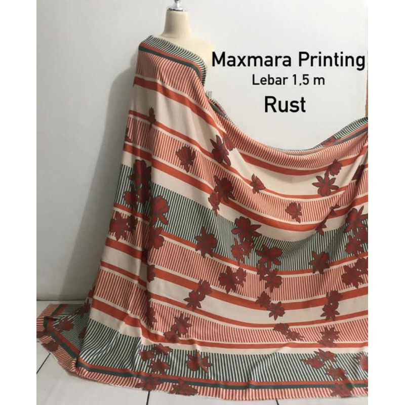 Bahan Kain Maxmara lux motif terbaru Grade A,terbaru