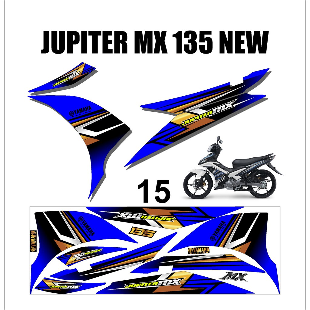 Stiker Sticker Striping Lis Variasi Yamaha Motor MX NEW 135 Keren Murah Desain DS MXN – 15