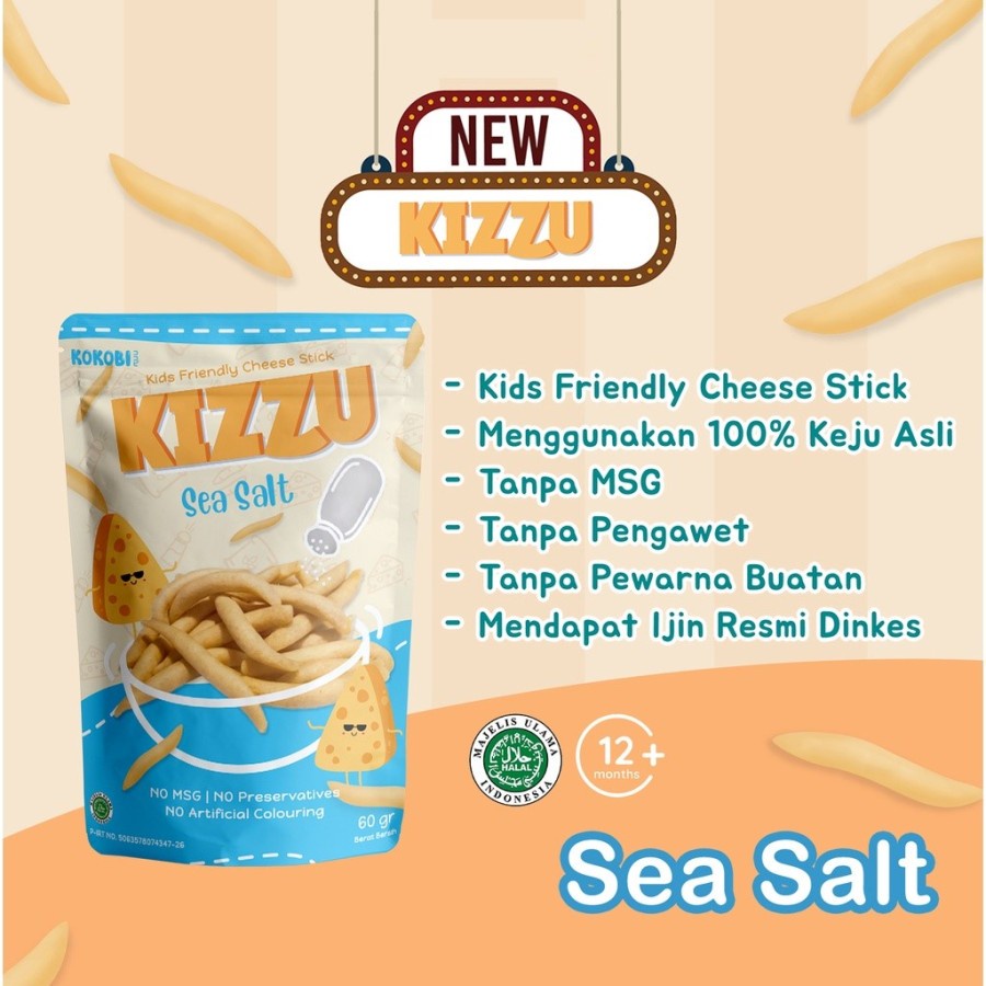 ABE FOOD Kokobi Kizzu Cheese Stick 60g - Stik Keju - Cemilan Anak