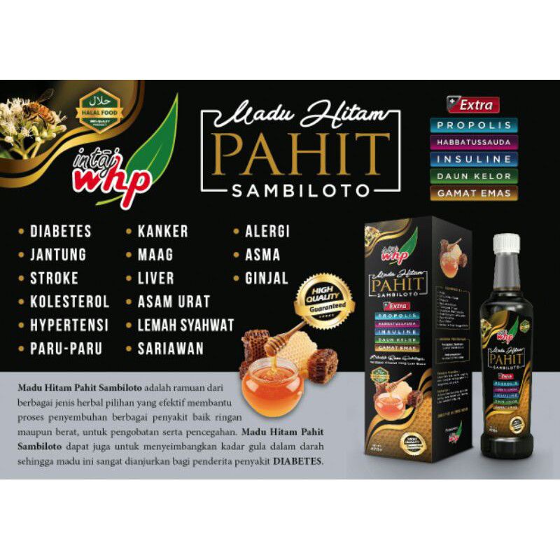 Madu Hitam Pahit Sambiloto insulin Whp