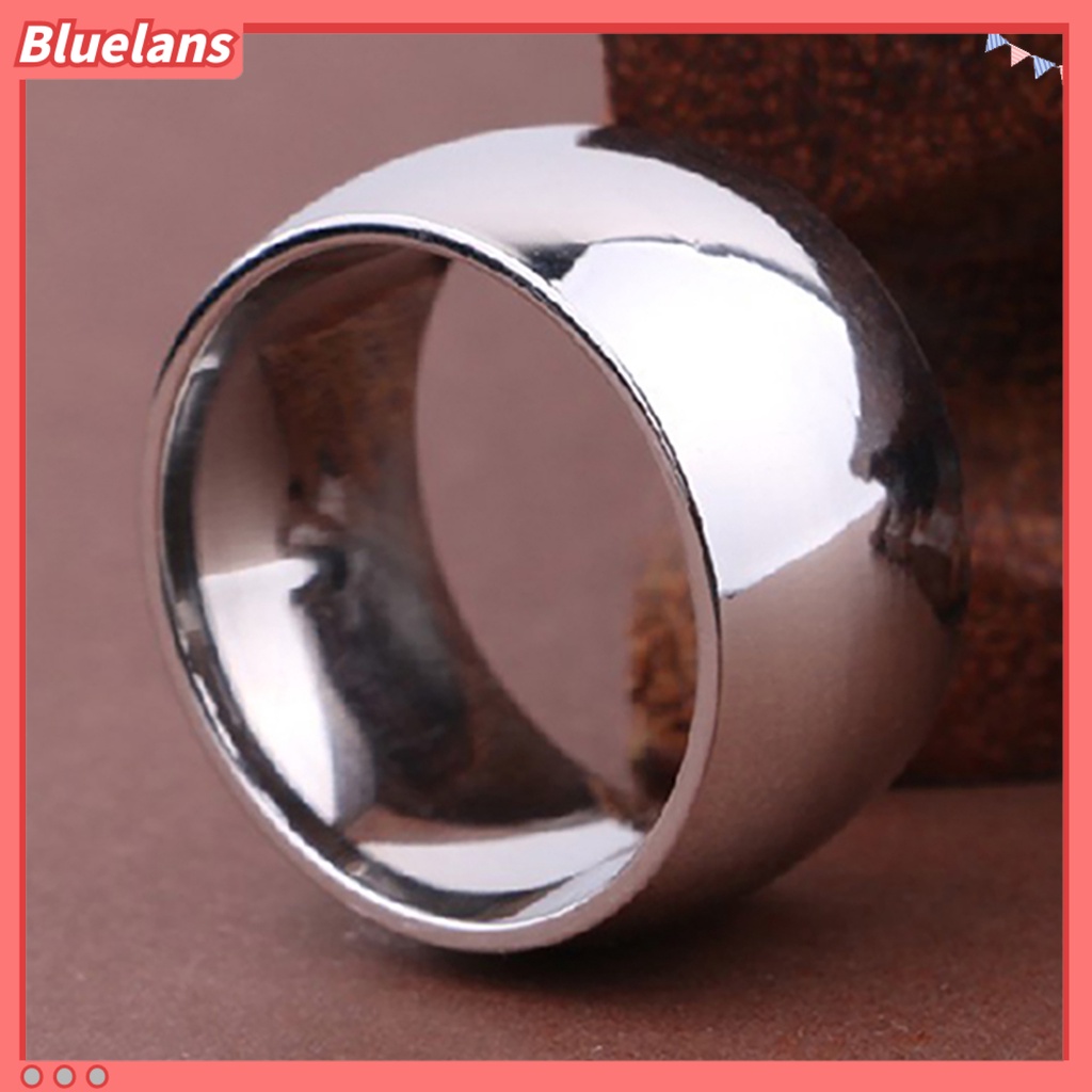 Bluelans Men Women Concise Titanium Steel Band Ring Wedding Engagement Lover Jewelry