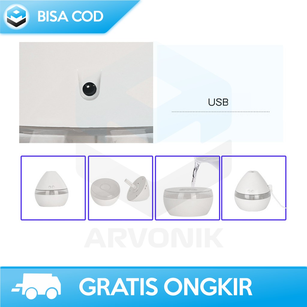 DIFFUSER AROMATHERAPY MURAH ORIGINAL TAFFWARE - HUMIDIFIER HUMI H296 DENGAN LAMPU MALAM