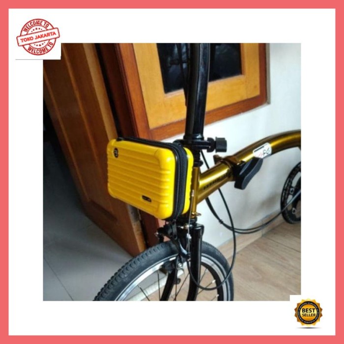 BAROKAH GAMIS Tas Sepeda Luggage Koper mini Front Block Sepeda Lipat Folding Bike