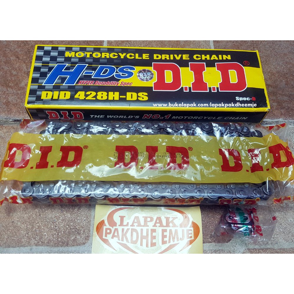 RANTE DID 428H 140L RANTAI 428 140 DID ORIGINAL HEAVYDUTY  BLACK HITAM 428H 140L H-DS LAPA