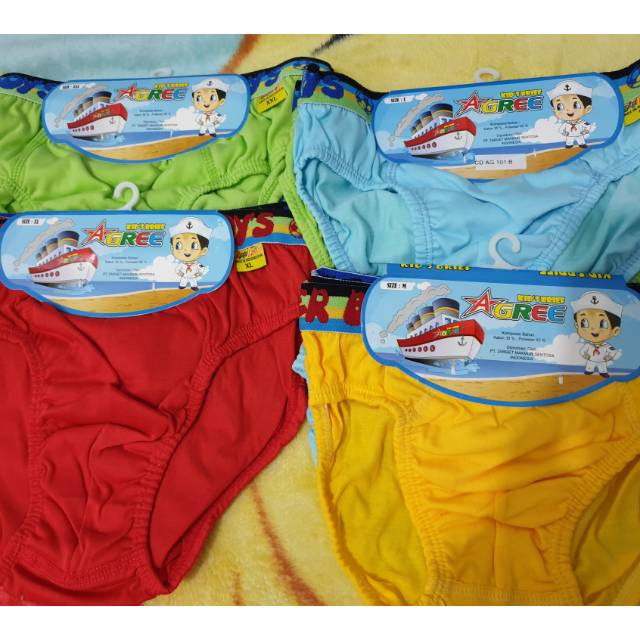 Celana Dalam anak laki laki Agree karet boxer Harga 3 pcs