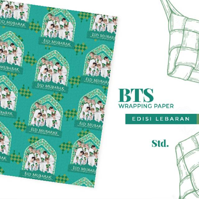 

BTS Wrapping Paper (kertas kado/sampul buku) – kertas bungkus parcel lebaran kpop jk v jimin