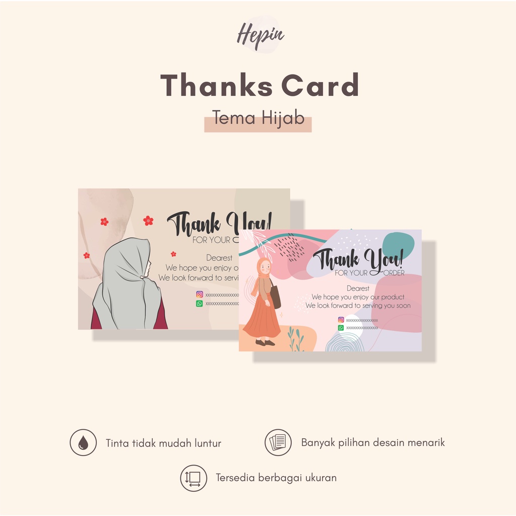 

Cetak Thanks Card HIJAB Kartu Ucapan Olshop