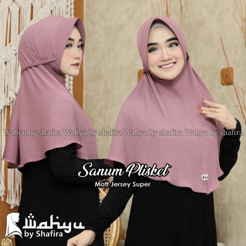 Bergo Plisket SANUM HIJAB INSTAN MURAH  Ori WAHYU by SHAFIRA