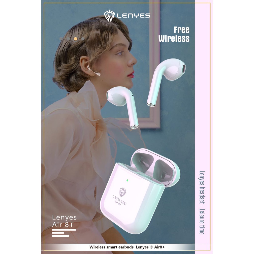 LENYES AIR 8+ TWS wireless bluetooth 5.0 earbuds smart touch earphone original