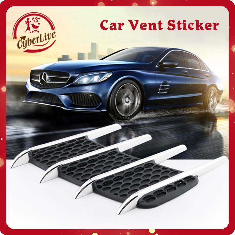 Car Vent Sticker 2pcs Shark Gills Stiker Mobil Universal Fender Dekorasi Car Side Air Flow Vent Fend