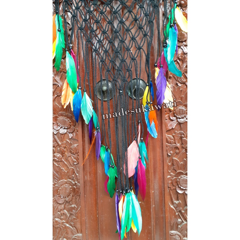 Dream catcher sulam bali motif rasta pelangi