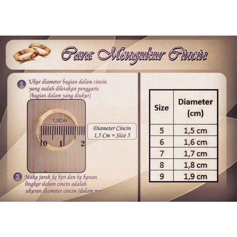 Cincin Titanium Anti Karat Bulat Permata