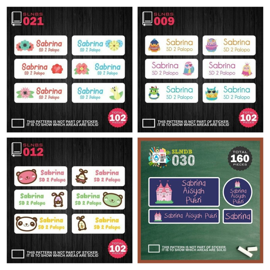 

LABEL NAMA STICKER DENGAN MOTIF LUCU PENANDA BUKU SD SMP SMA - SLNBS