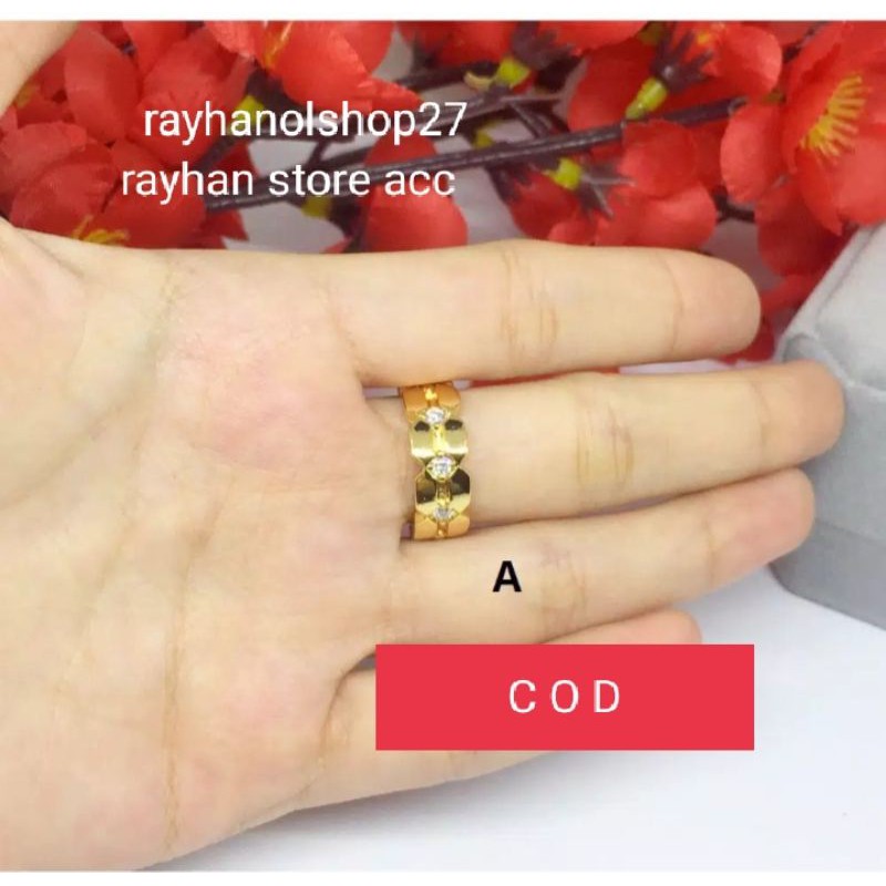 CINCIN XUPING SILANG JARING LAPIS EMAS Gold Zircon BB234