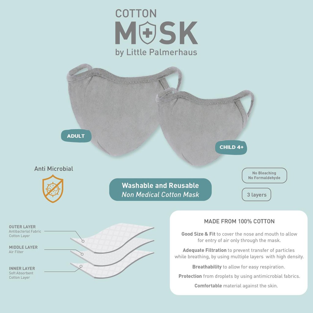 READY STOCK MASKER BY LITTLE PALMERHAUS (COTTON MASK) / MASKER