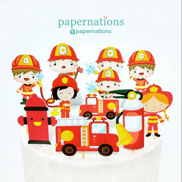 Cupcake Topper Fire Truck / Cupcake Topper Fire Fighter / Topper Fire Fighter / Topper Fire Truck