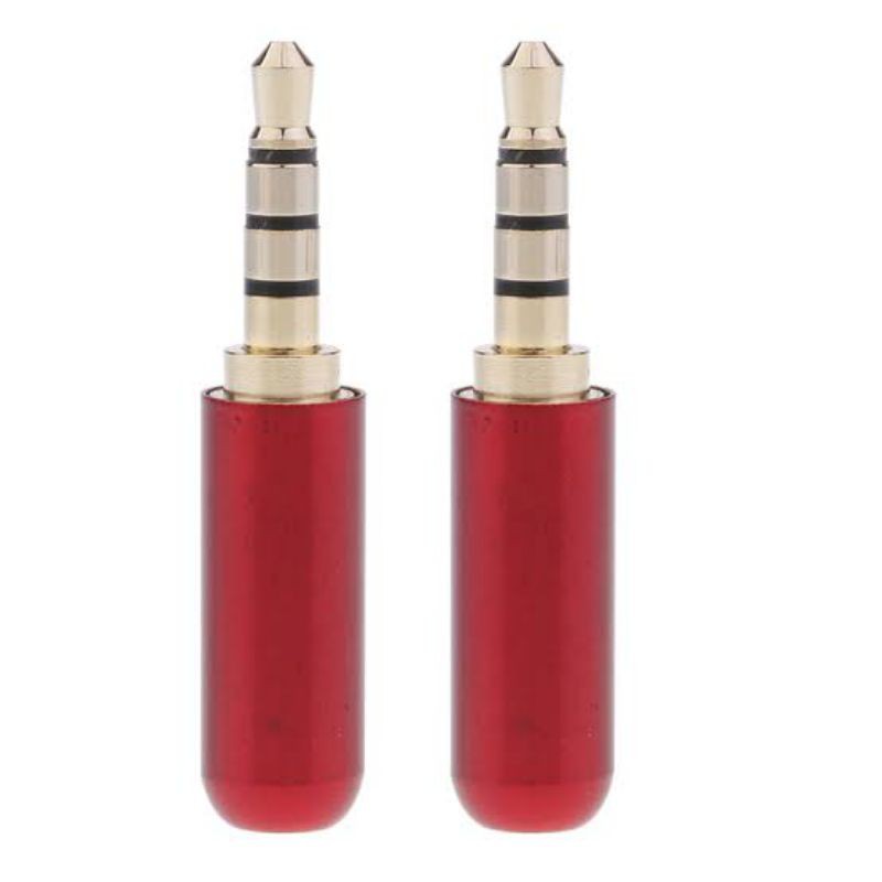 Jack 4 Pole Pin 3.5 mm warna merah untuk audio alumunium