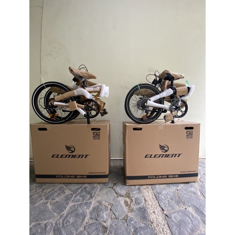 New Sepeda Lipat Element Ecosmo 7 7Speed 2020 Gold & Black Edition Bonus Tas Livi Limited Stock