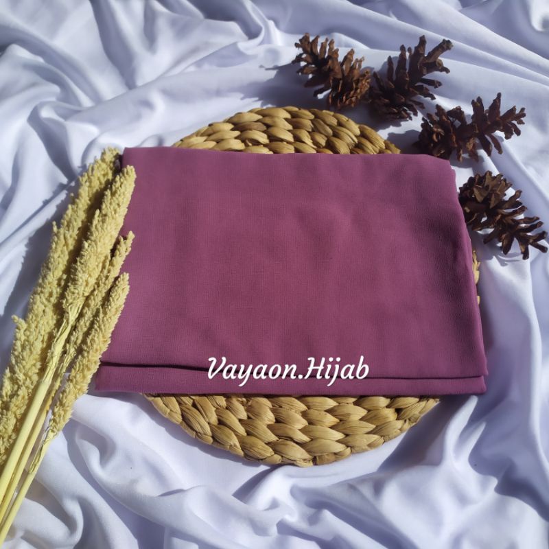 (GRAB INSTAN) HIJAB PASHMINA CERUTY 200x75 JILBAB PASHMINA CERUTY BABYDOLL PREMIUM TEPI JAHIT-Lavender