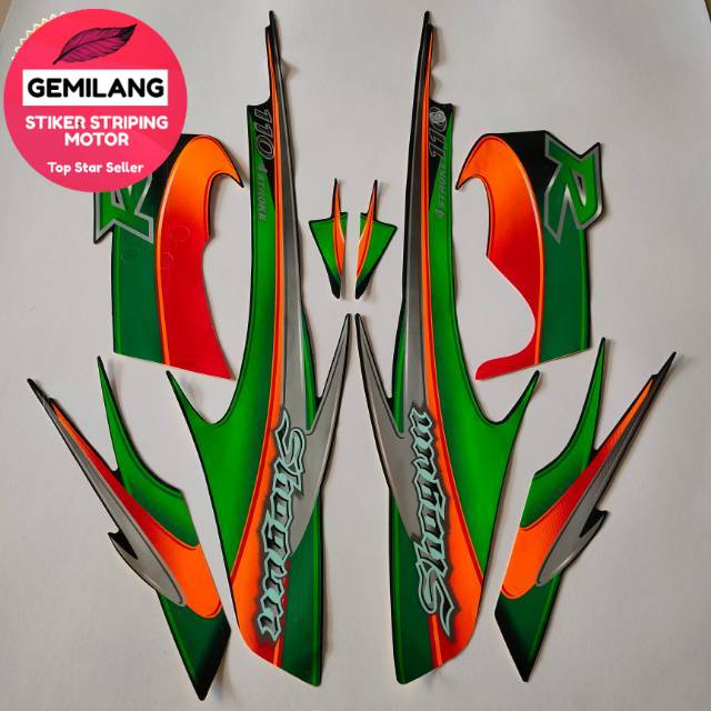 Striping Decal Polet Sticker suzuki shogun 110 r 1997 1998 1999 kebo body standar berkualitas terbai