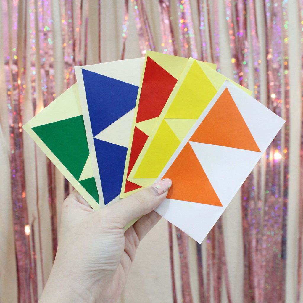 

Sticker segitiga sticker bangun datar sticker penanda barang harga murah per pcs