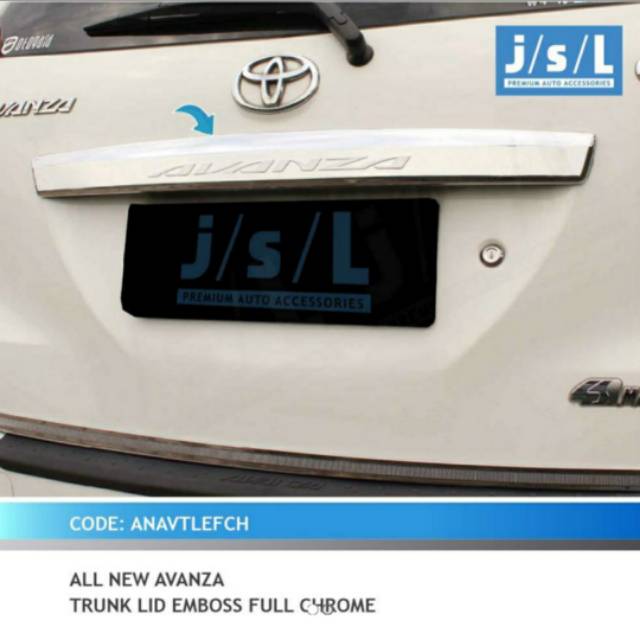 Trunk lid all new Avanza embozz full chrome jsl embos