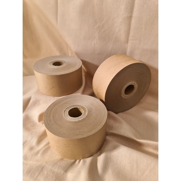 lakban air/kertas gummed tape water activated paper tape 2 inch 100 yard