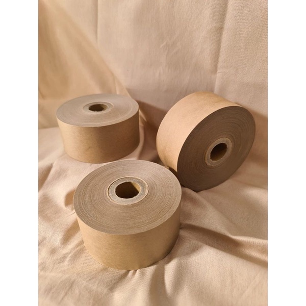 

lakban air/kertas gummed tape water activated paper tape 2 inch 100 yard