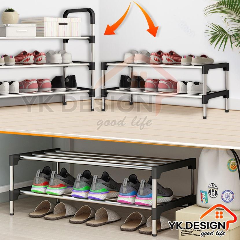 ♫ YK DESIGN YK-216 Rak Sepatu Portable 5 Tingkat Tempat Sepatu Sandal 5 Susun Rangka Besi & Plastik 