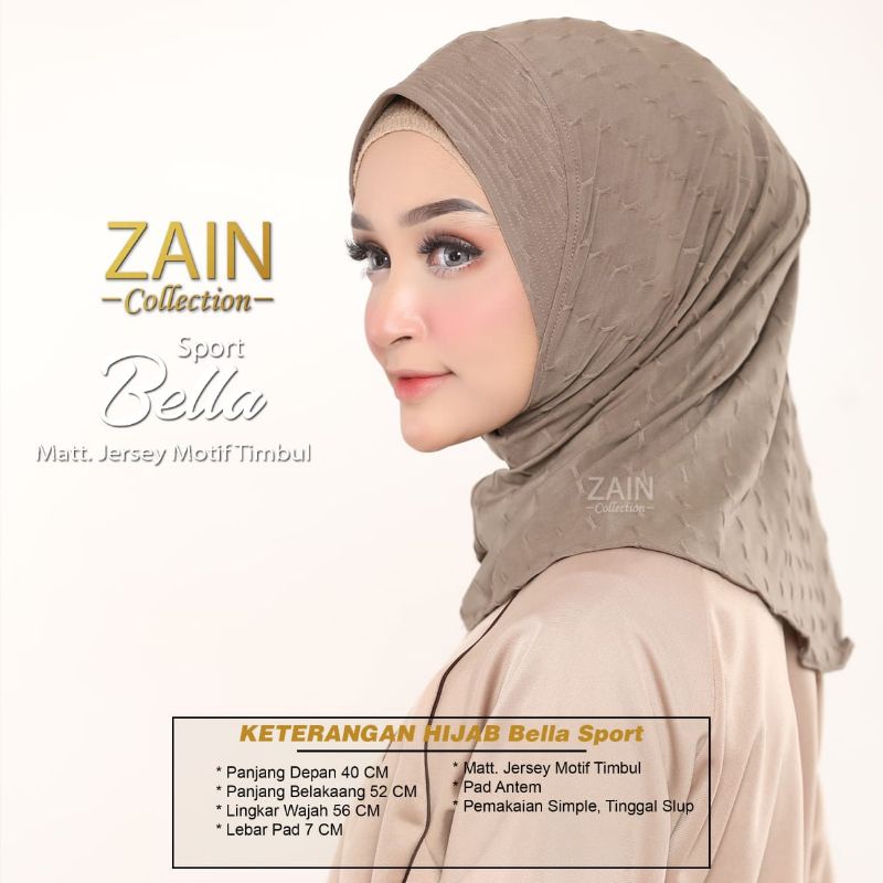 Jilbab Instan Mini Bella Sport Ori Zain Collection