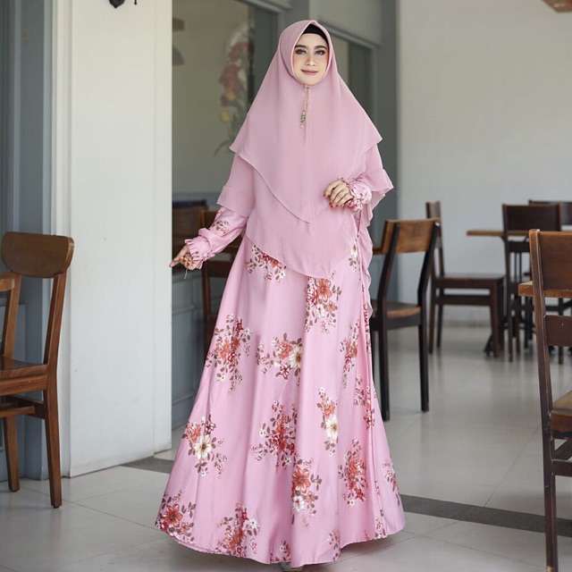 Set Gamis Maxmara Motif Bunga