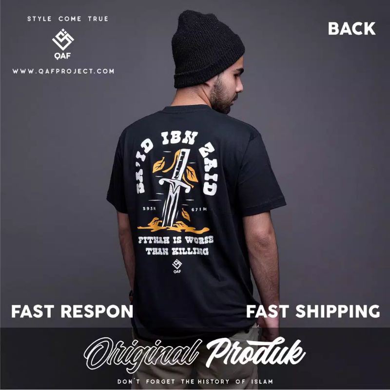 Qaf Moeslem Apparel Kaos Dakwah Muslim Lengan Pendek Pakain Pria Baju Distro Muslim Original Said