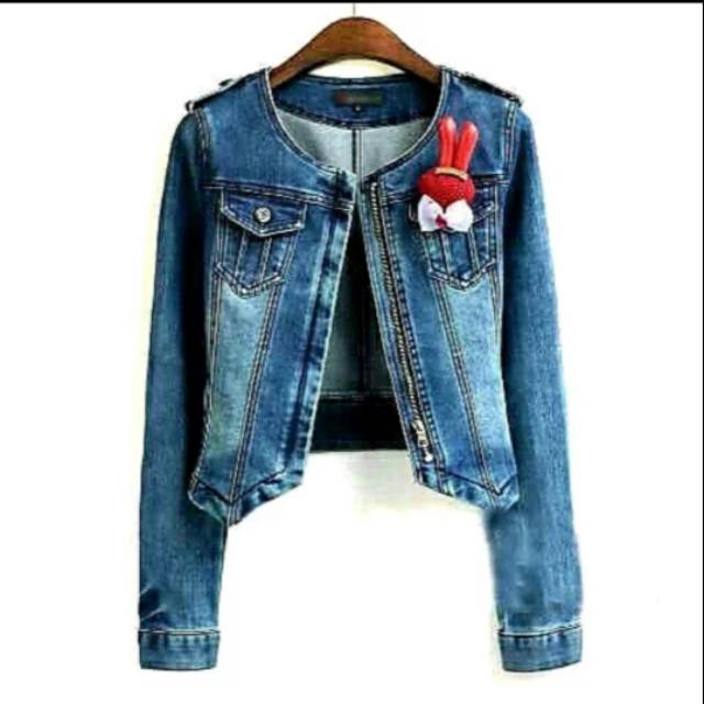 Jaket Jeans Wanita Amelia - Jacket Cewek Levis Biru Tua
