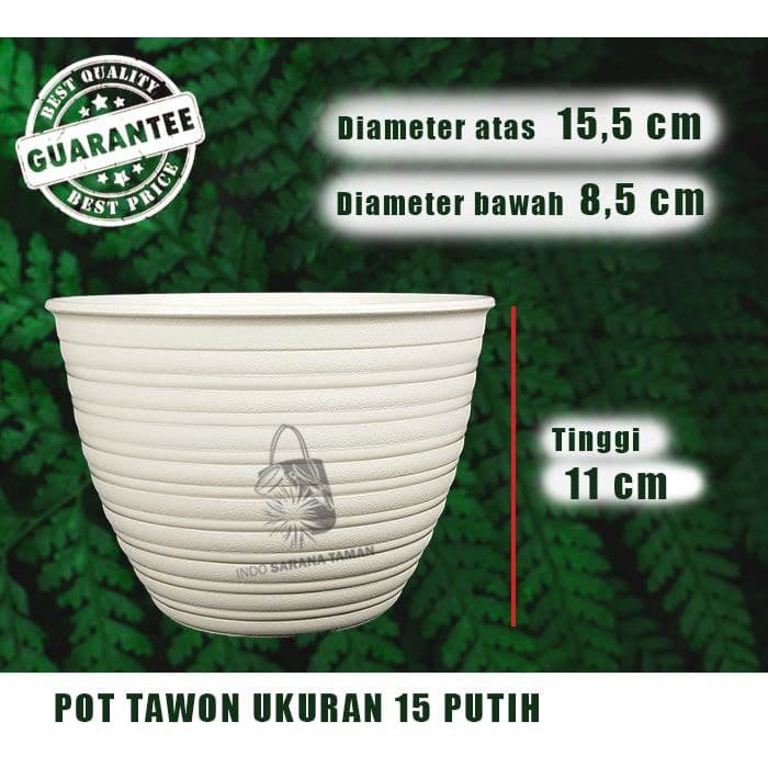 POT TAWON 15 PUTIH | Pot Motif | Pot Plastik | Pot Tanaman | Pot Bunga | Grosir Pot