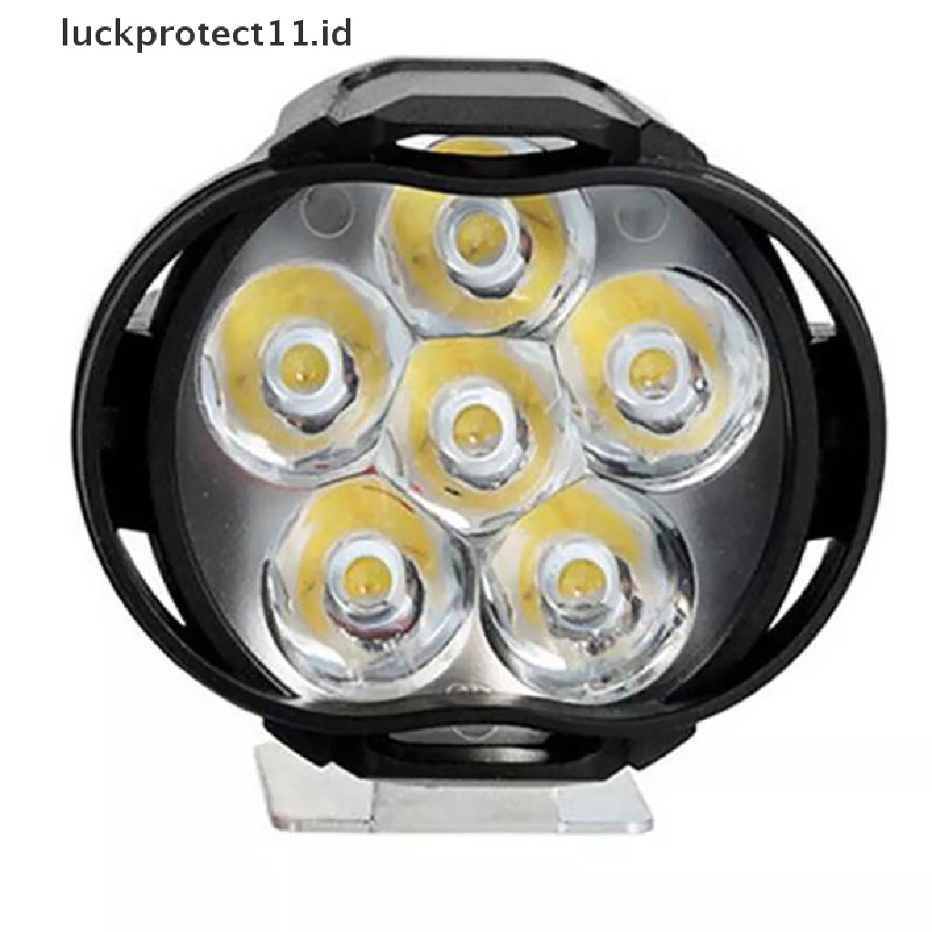 // Hg &amp; ID// 1pasang Senter Kepala Sepeda Motor Led Putih Super Terang 6LED Working Spot Light