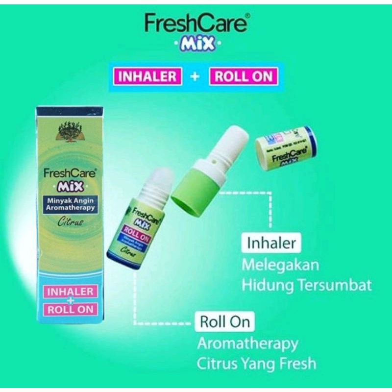 FreshCare Mix 10 ml Inhaler + Roll on Minyak Angin Aromatherapy