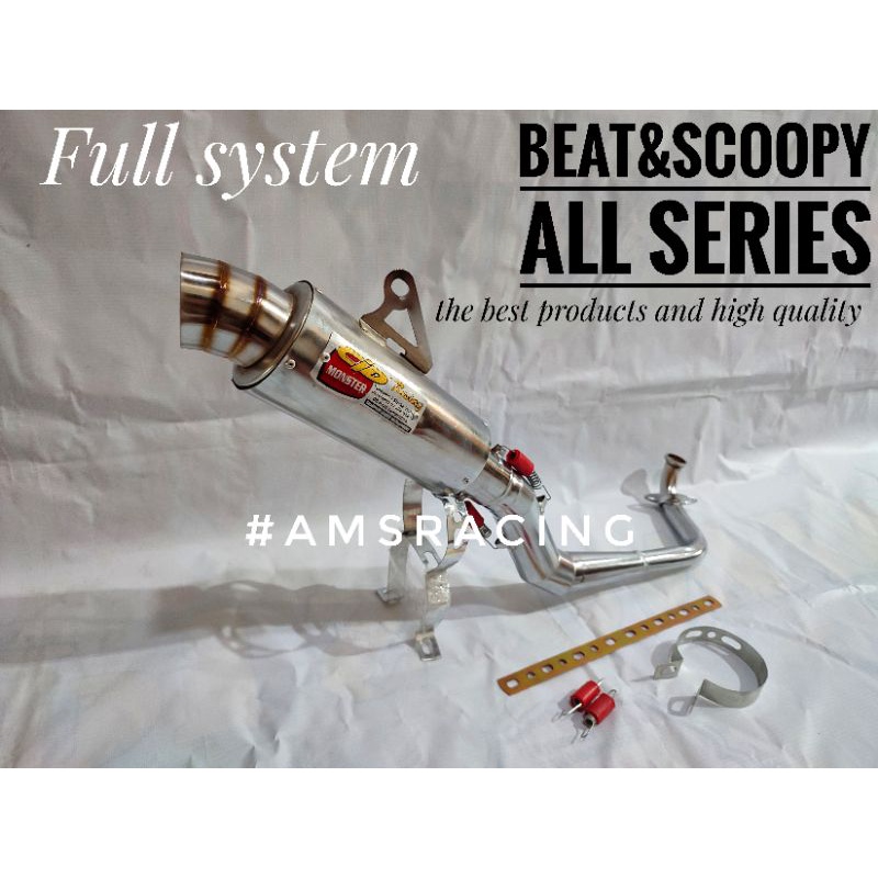 Knalpot racing CLD monster beat karbu/beat fi/beat street/beat pop/beat new/scoopy/spacy/genio/spin